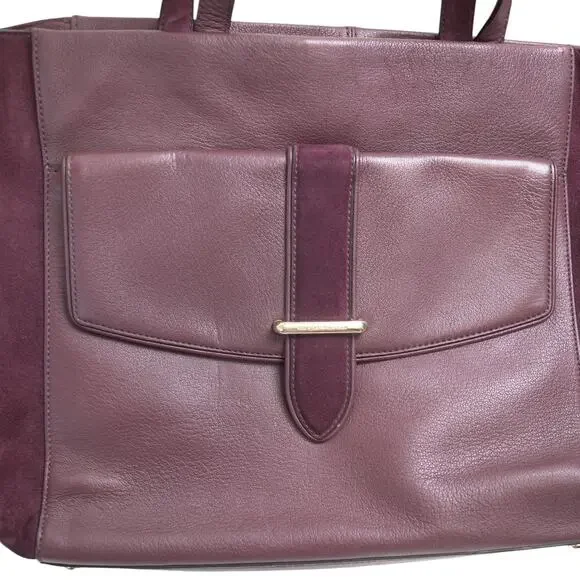 KATE SPADE Roselyn Hunts Burgundy Leather Tote Goat & Cowhide Feminine Corpcore - Picture 6 of 15